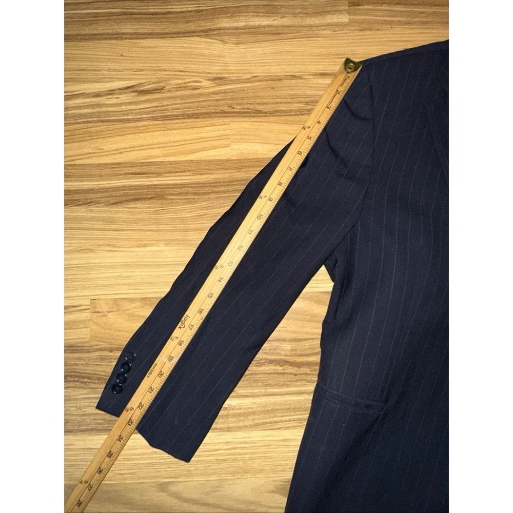 Brooks Brothers  346 Stretch Suit Men 42S Black Pinstripe  Wool Pants Size 40/29